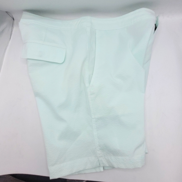 Onia Calder 7.5" Lined Swim Shorts In Mint and White Stripe  Size 34 - Picture 7 of 12